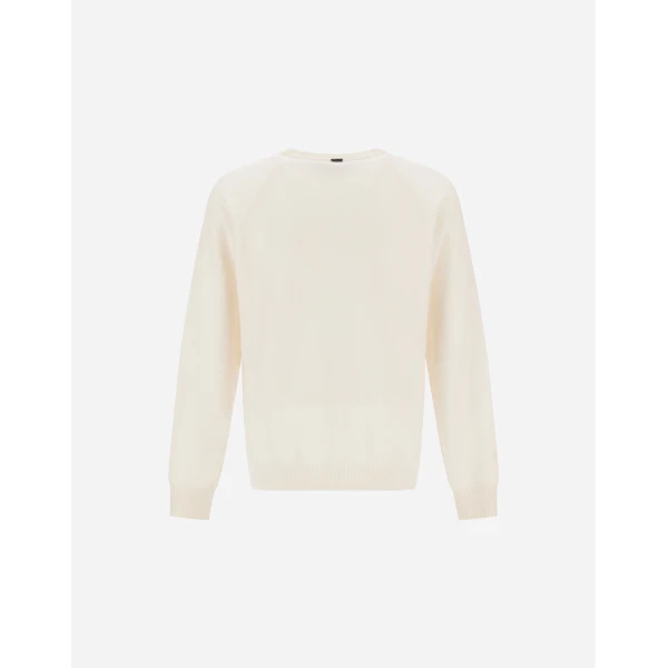 Herno White Sweater in Cashmere | Men's Knitwear | Coveti