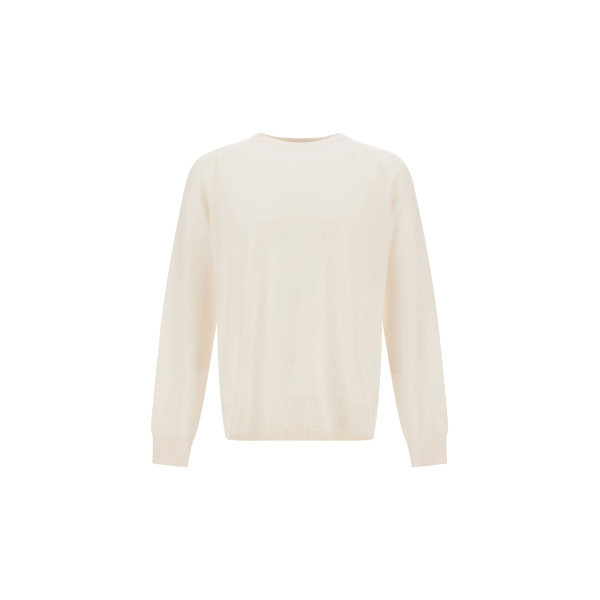 Herno White Sweater in Cashmere | Men's Knitwear | Coveti
