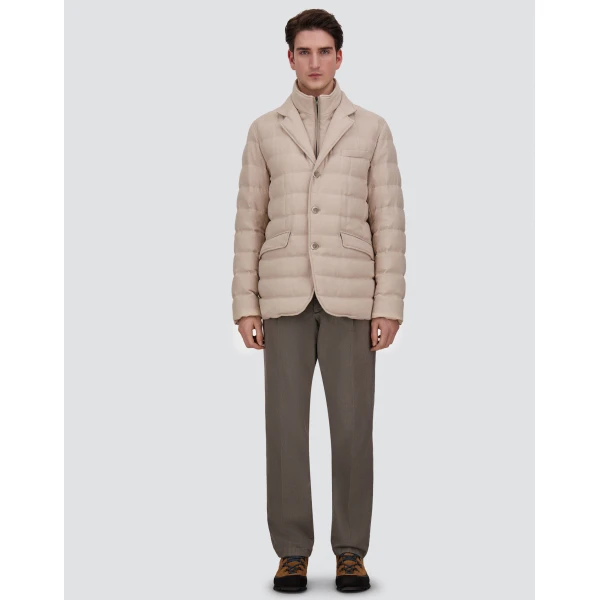 Herno Wool-Blend, Viscose and Suede-Effect Blazer in Chantilly | Men's Jackets | Coveti
