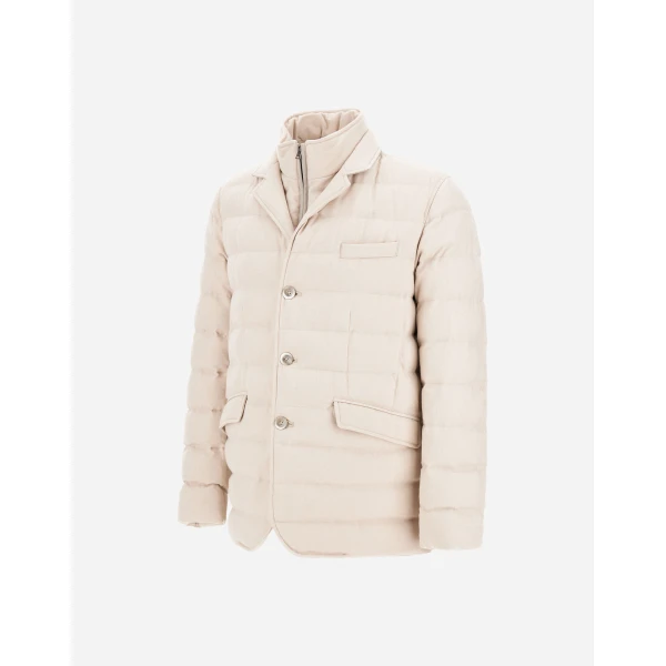 Herno Wool-Blend, Viscose and Suede-Effect Blazer in Chantilly | Men's Jackets | Coveti