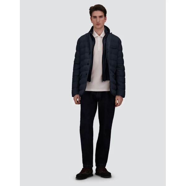 Herno Wool-Blend, Viscose and Suede-Effect Blazer in Navy Blue | Men's Jackets | Coveti