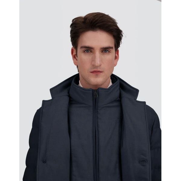 Herno Wool-Blend, Viscose and Suede-Effect Blazer in Navy Blue | Men's Jackets | Coveti