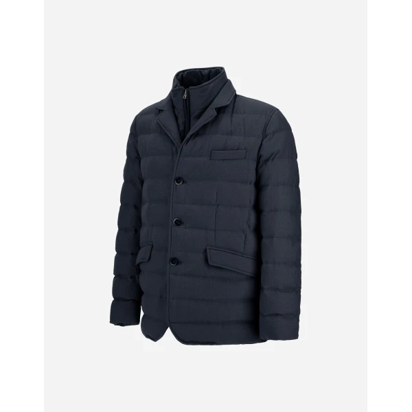 Herno Wool-Blend, Viscose and Suede-Effect Blazer in Navy Blue | Men's Jackets | Coveti