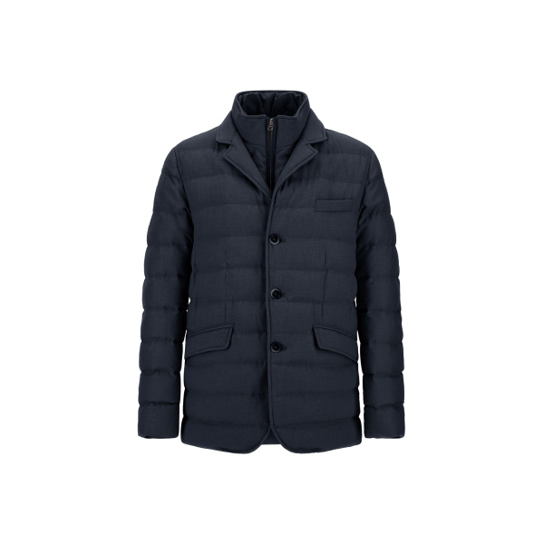 Herno Wool-Blend, Viscose and Suede-Effect Blazer in Navy Blue | Men's Jackets | Coveti
