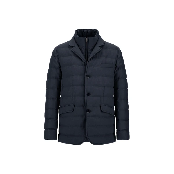 Herno Wool-Blend, Viscose and Suede-Effect Blazer in Navy Blue | Men's Jackets | Coveti
