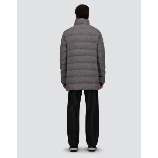 Herno Wool-Blend, Viscose and Suede-Effect Carcoat in Light Grey | Men's Coats | Coveti