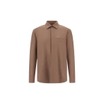 Herno Wool Gabardine Shirt in Light Taupe | Men's Shirts | Coveti