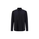 Herno Wool Gabardine Shirt in Navy Blue | Men's Shirts | Coveti