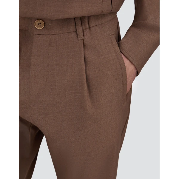 Herno Wool Gabardine Trousers in Light Taupe | Men's Trousers | Coveti
