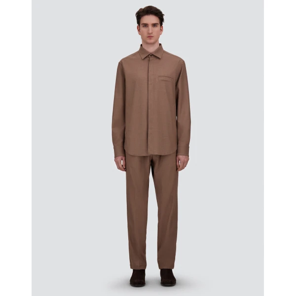 Herno Wool Gabardine Trousers in Light Taupe | Men's Trousers | Coveti