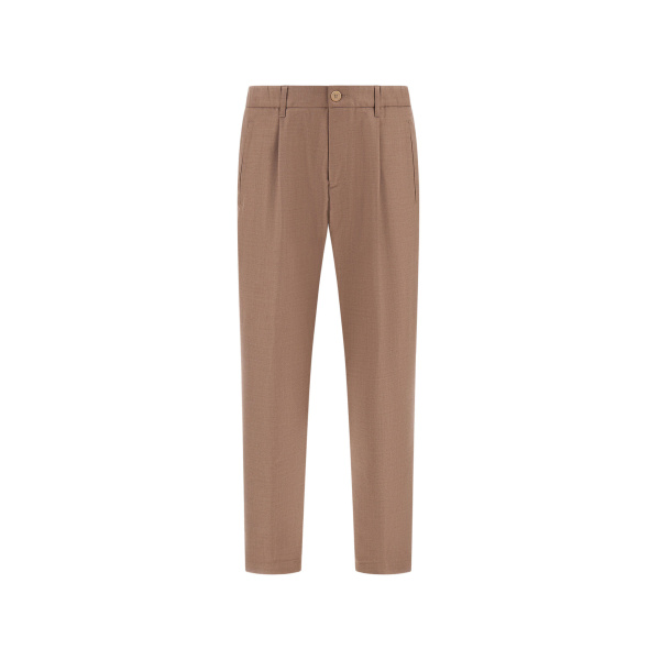 Herno Wool Gabardine Trousers in Light Taupe | Men's Trousers | Coveti
