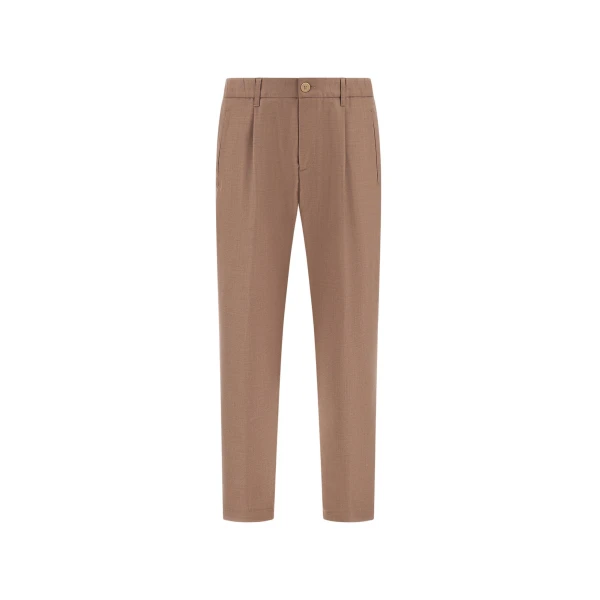 Herno Wool Gabardine Trousers in Light Taupe | Men's Trousers | Coveti