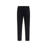 Herno Wool Gabardine Trousers in Navy Blue | Men's Trousers | Coveti