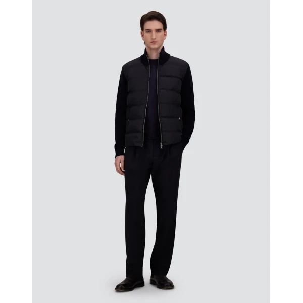 Herno Wool Jacket with a Waffle-Knit Texture and Nylon in Dark Blue | Men's Jackets | Coveti
