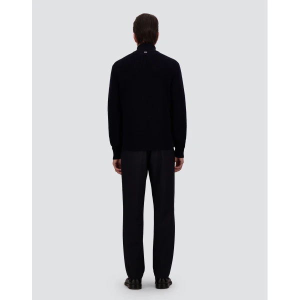 Herno Wool Jacket with a Waffle-Knit Texture and Nylon in Dark Blue | Men's Jackets | Coveti