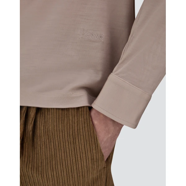 Herno Wool Jersey Polo Shirt in Chantilly | Men's T-Shirts and Polos | Coveti