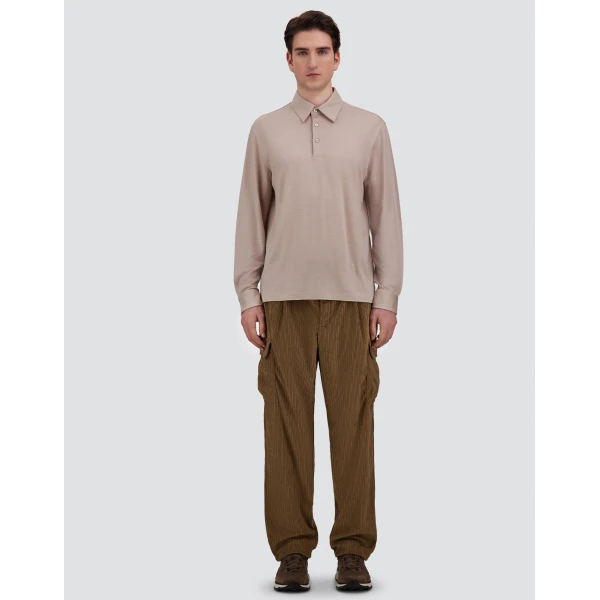 Herno Wool Jersey Polo Shirt in Chantilly | Men's T-Shirts and Polos | Coveti