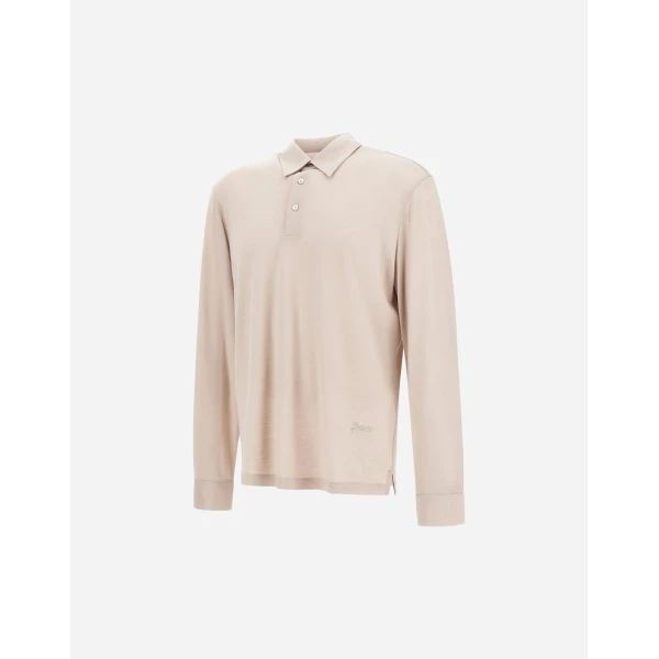 Herno Wool Jersey Polo Shirt in Chantilly | Men's T-Shirts and Polos | Coveti