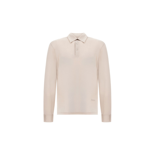Herno Wool Jersey Polo Shirt in Chantilly | Men's T-Shirts and Polos | Coveti