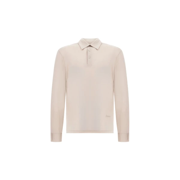 Herno Wool Jersey Polo Shirt in Chantilly | Men's T-Shirts and Polos | Coveti