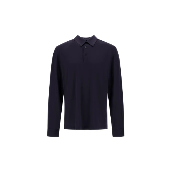 Herno Wool Jersey Polo Shirt in Navy Blue | Men's T-Shirts and Polos | Coveti