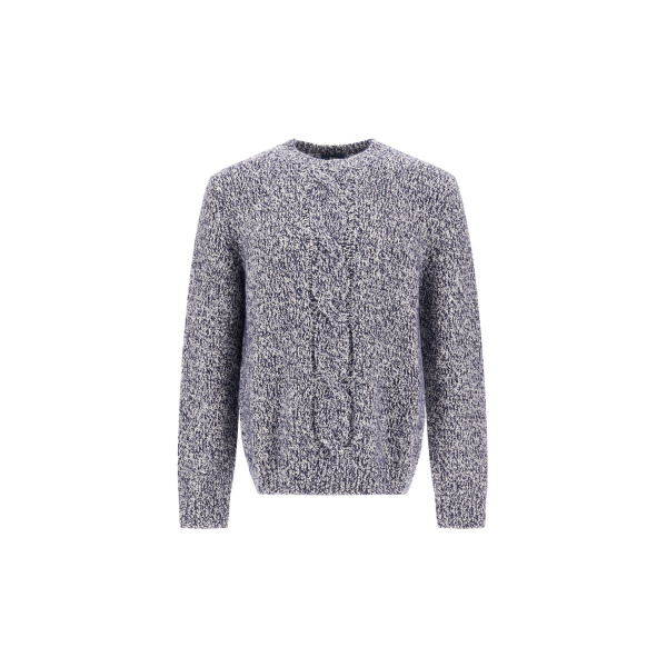 Herno Wool Jumper with Buttoned Detail in Navy Blue | Men's Knitwear | Coveti