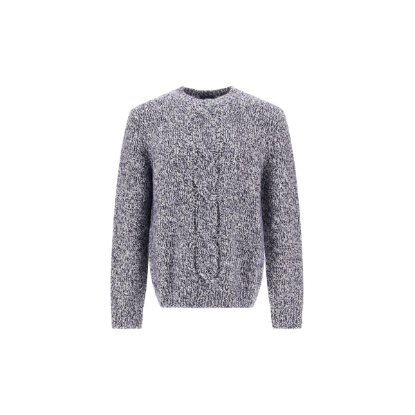 Herno Wool Jumper with Buttoned Detail in Navy Blue | Men's Knitwear | Coveti