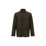 Herno Wool, Silk and Suede Effect Jacket in Light Military | Men's Jackets | Coveti