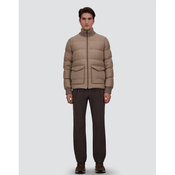 Herno Wool Tweed Bomber Jacket in Chantilly | Men's Jackets | Coveti