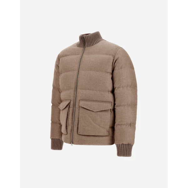 Herno Wool Tweed Bomber Jacket in Chantilly | Men's Jackets | Coveti