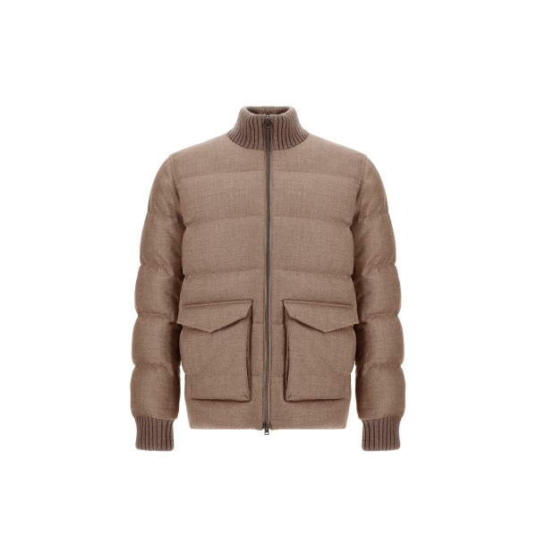 Herno Wool Tweed Bomber Jacket in Chantilly | Men's Jackets | Coveti