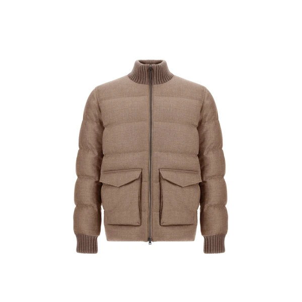 Wool Tweed Bomber Jacket in Chantilly