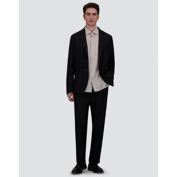 Herno Wool Twill Blazer in Iron | Men's Jackets | Coveti
