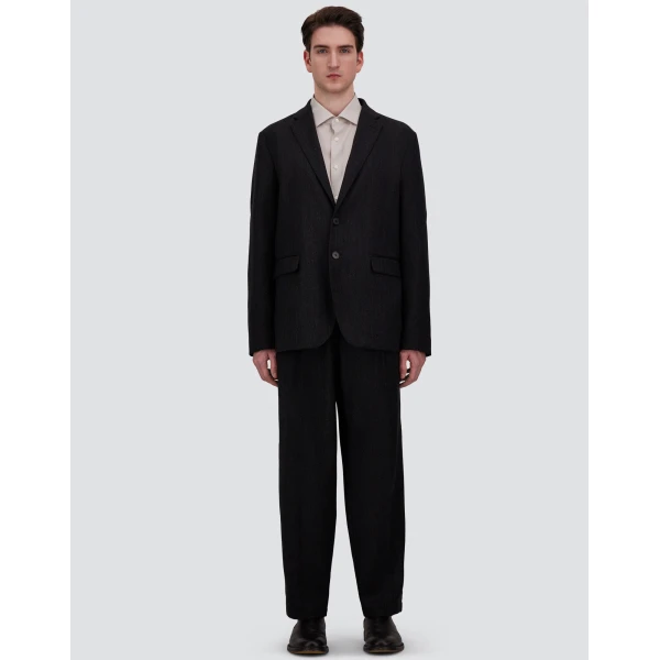 Herno Wool Twill Blazer in Iron | Men's Jackets | Coveti