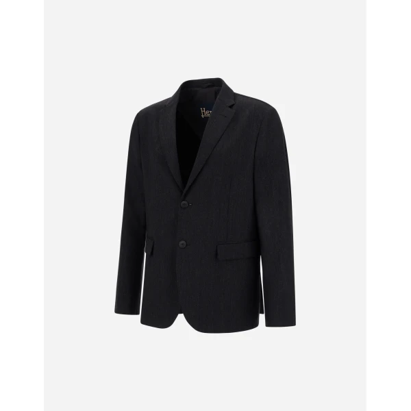 Herno Wool Twill Blazer in Iron | Men's Jackets | Coveti