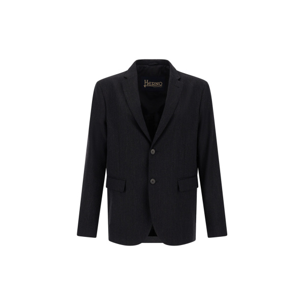 Herno Wool Twill Blazer in Iron | Men's Jackets | Coveti