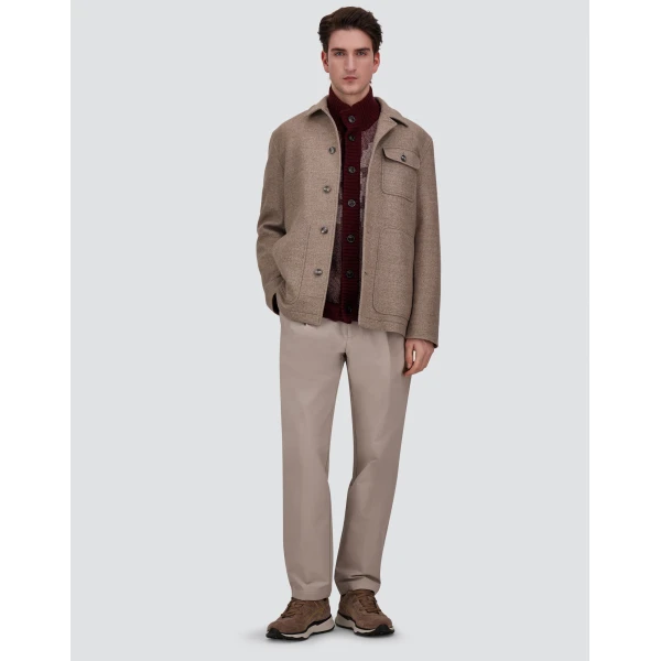 Herno Wool Twill Shacket in Chantilly | Men's Jackets | Coveti