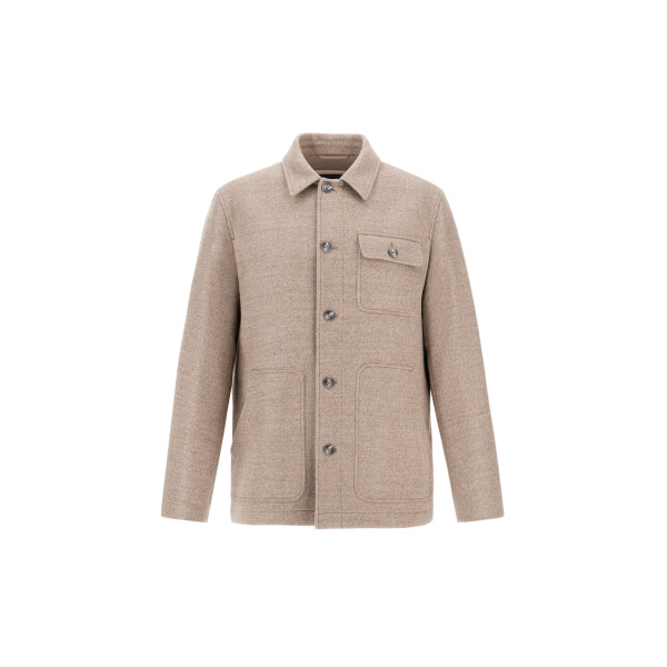 Herno Wool Twill Shacket in Chantilly | Men's Jackets | Coveti
