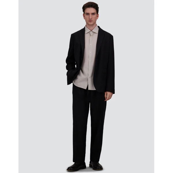 Herno Wool Twill Trousers in Iron | Men's Trousers | Coveti