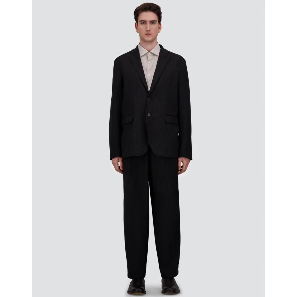 Herno Wool Twill Trousers in Iron | Men's Trousers | Coveti