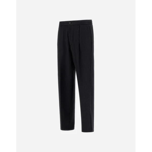 Herno Wool Twill Trousers in Iron | Men's Trousers | Coveti