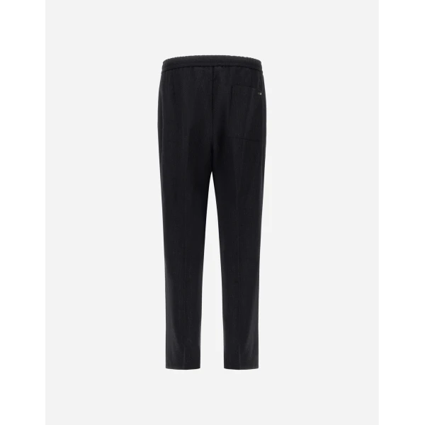 Herno Wool Twill Trousers in Iron | Men's Trousers | Coveti