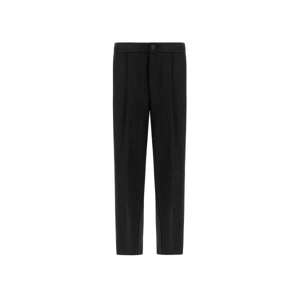 Herno Wool Twill Trousers in Iron | Men's Trousers | Coveti