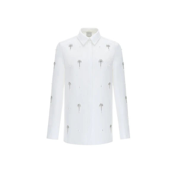 Benedict Shirt in White Japanese Faille