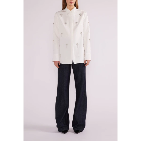 Huishan Zhang Benedict Shirt in White Japanese Faille | Shirts | Coveti