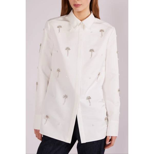 Huishan Zhang Benedict Shirt in White Japanese Faille | Shirts | Coveti