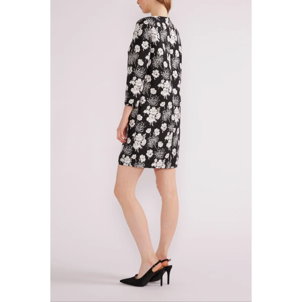Huishan Zhang Carlotta Mini Dress in Black and White Jacquard | Mini Dresses | Coveti