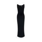 Huishan Zhang Eleni Midi Dress in Black Crepe Jersey | Midi Dresses | Coveti