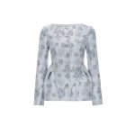 Huishan Zhang Mara Jacket in Light Blue Jacquard | Jackets | Coveti