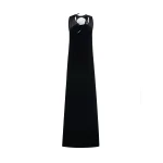 Huishan Zhang Mia Gown in Black Crepe Jersey | Evening Gowns | Coveti